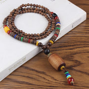 Buddha Stones Tibetan Wenge Wood Bodhi Seed Agate Balance Peace Necklace Pendant (Extra 40% Off | USE CODE: FS40) - Wenge Wood&Brown Cylinder - image 14