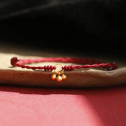 Buddha Stones 925 Sterling Silver Gold Plated Luck Red String Bracelet Bracelet BS 1