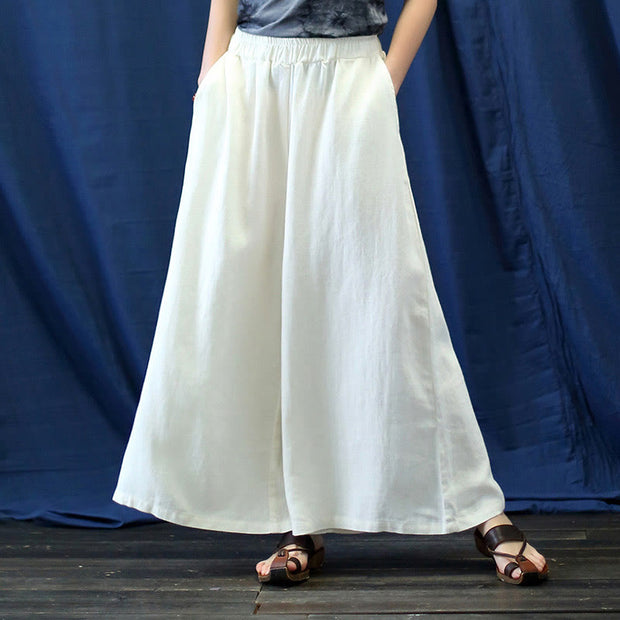 Buddha Stones Flower Jacquard Midi Dress Long Sleeve Cotton Linen Dress Wide Leg Pants With Pockets 48