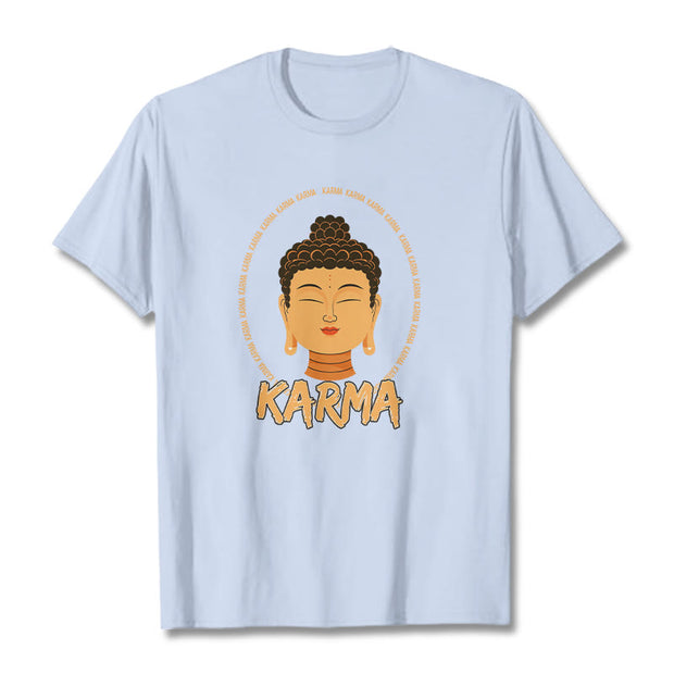 Buddha Stones Karma Buddha Tee T-shirt T-Shirts BS LightCyan 2XL