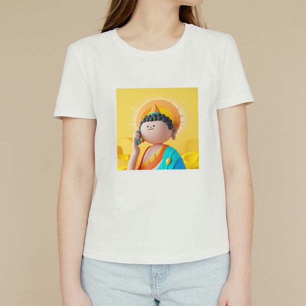 Buddha Stones Buddha Picks Up The Phone Tee T-shirt T-Shirts BS 2