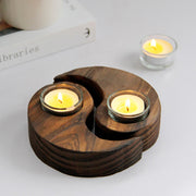 Buddha Stones Yin Yang Wood Candle Holder Meditation Rituals Use Items (Extra 35% Off | USE CODE: FS35) - image 1