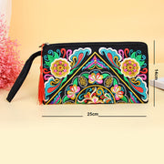 Buddha Stones Dragon Butterfly Cosmos Flower Embroidery Wallet Shopping Purse Purse BS 23