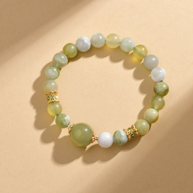Buddha Stones Green Grape Color Jade Abundance Bracelet