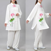 Buddha Stones Lotus Flower Leaf Pattern Tai Chi Meditation Prayer Spiritual Zen Practice Clothing Women's Set (Extra 30% Off | USE CODE: FS30) - image 3