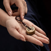 Buddha Stones Feng Shui Five Emperor Coins Luck Bodhi Seed Money Wealth Keychain