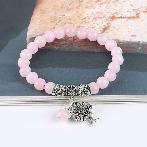 Buddha Stones Natural Gemstone Tree of Life Lucky Charm Stretch Bracelet Bracelet BS 8