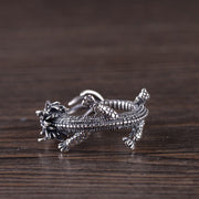 Buddha Stones 925 Sterling Silver Dragon Luck Protection Ring