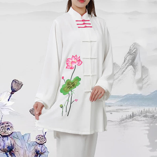 Buddha Stones Lotus Flower Leaf Pattern Tai Chi Meditation Prayer Spiritual Zen Practice Clothing Women's Set (Extra 30% Off | USE CODE: FS30) - image 12