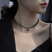 FREE Today: Help Clear Away Negative Emotional Cute Cat Black Spinel Choker Necklace