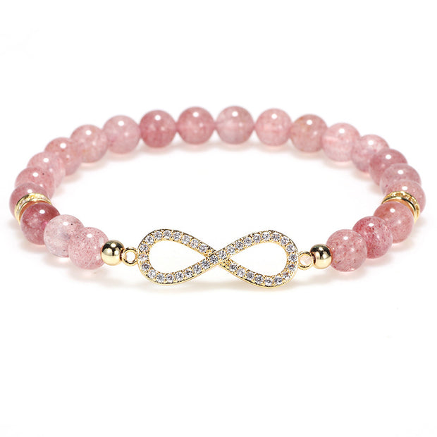 Buddha Stones Natural Strawberry Quartz Positivity Healing Bracelet Bracelet BS main