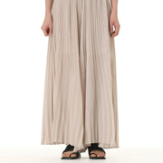 Buddha Stones Solid Color Loose Long Pleated Wide Leg Pants 26