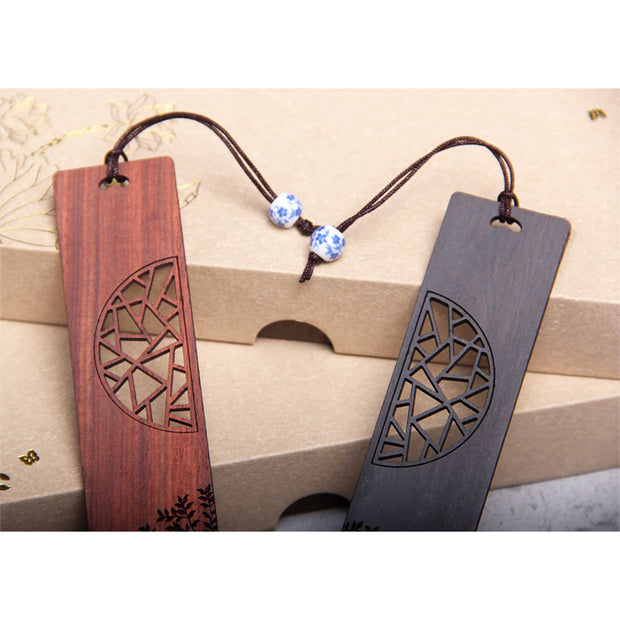 Buddha Stones The Tree of Life Ebony Wood Small Leaf Red Sandalwood Bookmarks With Gift Box (Extra 30% Off | USE CODE: FS30)