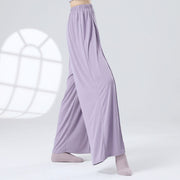 Buddha Stones Solid Color Loose Wide Leg Pants Dance Women's Yoga Pants Wide Leg Pants BS 44