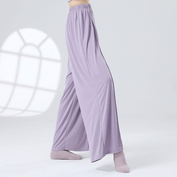 Buddha Stones Solid Color Loose Wide Leg Pants Dance Women's Yoga Pants