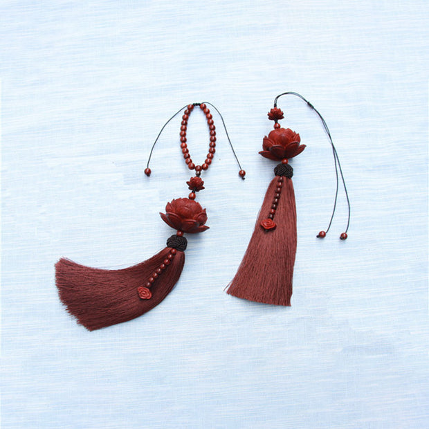 Buddha Stones Tibetan Small Leaf Red Sandalwood Lotus Luck Protection Tassel Decoration (Extra 35% Off | USE CODE: FS35) - image 10