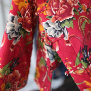 Buddha Stones Flowers Cotton Linen Jacket Shirt Chinese Northeast Style Winter Clothing 13