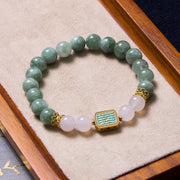 Buddha Stones Promote New Beginnings Mint Green Jade Bracelet Bangle Bundle Bundle BS 1
