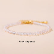 Buddha Stones Strawberry Quartz Prehnite Peridot Lazurite Pink Crystal Tourmaline Healing Chain Bracelet 12