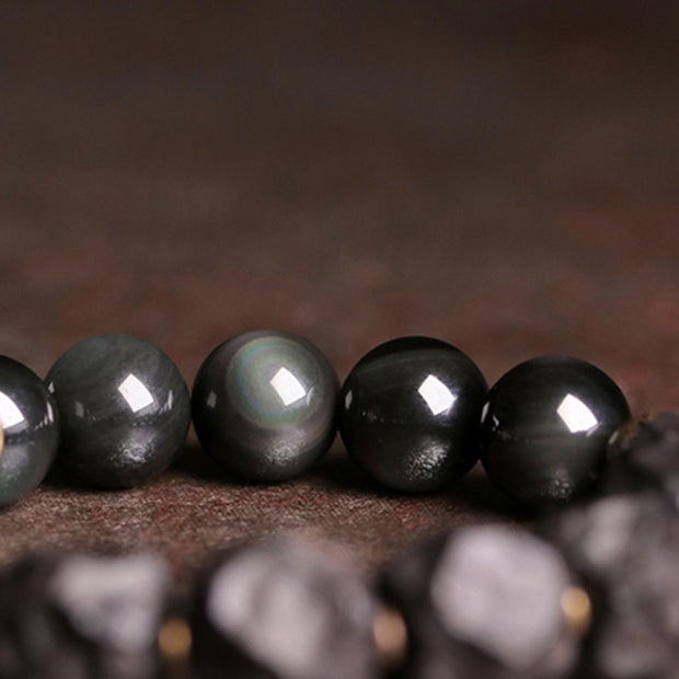 Buddha Stones Black Obsidian Ebony Wood Copper Strength Couple Bracelet (Extra 30% Off | USE CODE: FS30) - image 7