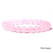 Natural Agate Stone Crystal Balance Beaded Bracelet Bracelet BS Pink Crystal