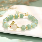 Buddha Stones Year of the Rabbit Natural Green Aventurine Luck Bead Bracelet