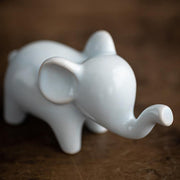 Buddha Stones Small Ceramic Elephant Home Tea Pet Figurine Desk Decoration