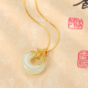 Buddha Stones Tibetan White Jade Calm Necklace Necklace BS 1