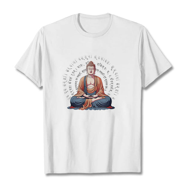 Buddha Stones Sanskrit Heart Sutra Form Is No Other Than Emptiness Tee T-shirt T-Shirts BS White 2XL