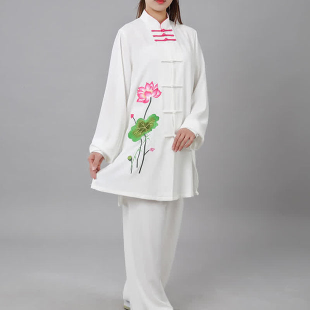 Buddha Stones Lotus Flower Leaf Pattern Tai Chi Meditation Prayer Spiritual Zen Practice Clothing Women's Set (Extra 30% Off | USE CODE: FS30) - image 14