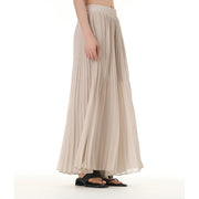 Buddha Stones Solid Color Loose Long Pleated Wide Leg Pants 20