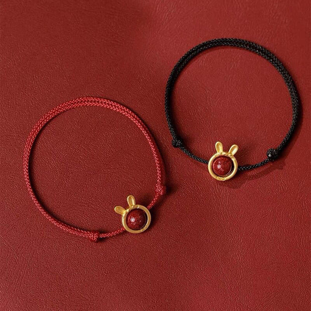 Buddha Stones Handmade Rabbit Tiger Cinnabar Keep Away Evil Spirits Braided String Bracelet (Extra 30% Off | USE CODE: FS30) - image 1