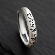 Buddha Stones 990 Sterling Silver Six True Words Om Mani Padme Hum Love Peace Ring (Extra 35% Off | USE CODE: FS35) - image 0