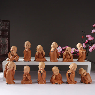 Buddha Stones Small Mini Meditation Praying Monk Serenity Resin Home Decoration Decorations BS main