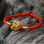 Buddha Stones Handmade Simple Design Chinese Knotting Luck Strength Braid String Bracelet (Extra 35% Off | USE CODE: FS35) - Lover's Knot - Red - 17cm - image 12