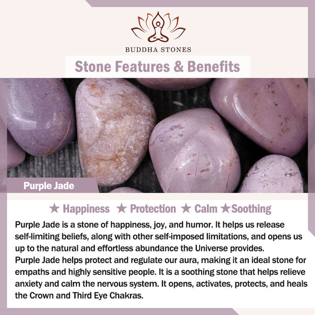 Buddha Stones Purple Jade Happiness Protection Bracelet Bangle