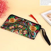 Buddha Stones Dragon Butterfly Cosmos Flower Embroidery Wallet Shopping Purse Purse BS 20