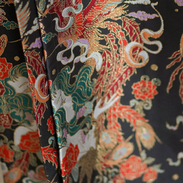 Buddha Stones Long Sleeve Shirt Embroidery Top Chinese Hanfu Phoenix Horse Face Skirt Mamianqun