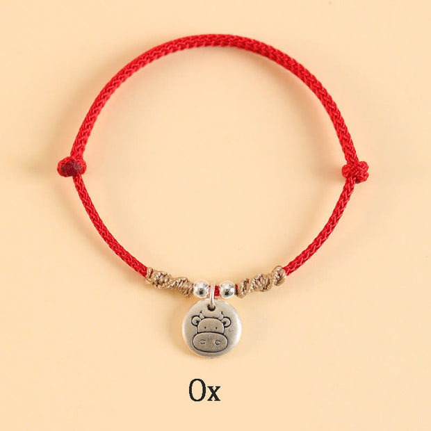 Buddha Stones Handmade 999 Sterling Silver Year of the Dragon Cute Chinese Zodiac Luck Braided Bracelet (Extra 35% Off | USE CODE: FS35) - Red Rope - Ox(Wrist Circumference 14-17cm) - image 14