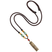 Buddhastoneshop Tibet Om Mani Padme Hum Agate Shurangama Sutra Protection Necklace Pendant Necklaces & Pendants BS 9