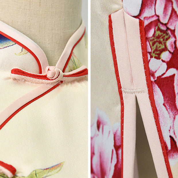 Buddha Stones Peony Flower Print Cheongsam Dress Women's Qipao (Extra 30% Off | USE CODE: FS30) - image 11