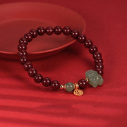 Buddha Stones 925 Sterling Silver Year of the Dragon Natural Cinnabar Hetian Jade Dragon Fu Character Ruyi As One Wishes Charm Blessing Bracelet (Extra 30% Off | USE CODE: FS30) - image 10