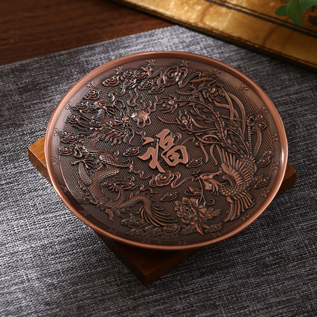 Buddha Stones Lotus Dragon Phoenix Eight Auspicious Symbols Zinc Alloy Incense Stick Holder Healing Incense Burner Decoration (Extra 35% Off | USE CODE: FS35) - Dragon Phoenix Brown(Without Incense- Hole) - image 10