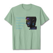 Buddha Stones Happiness Never Decreases By Being Shared Buddha Tee T-shirt T-Shirts BS PaleGreen 2XL