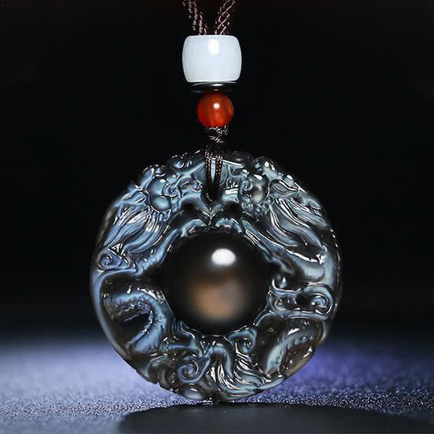 Buddha Stones Natural Gold Sheen Obsidian Rainbow Obsidian Dragon Strength Necklace Pendant (Extra 35% Off | USE CODE: FS35) - image 8