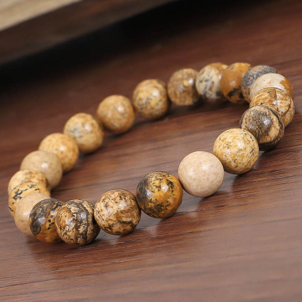 Buddha Stones Tibetan Picture Jasper Positive Lotus Bracelet Set (Extra 35% Off | USE CODE: FS35) - image 8