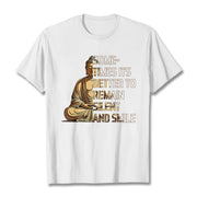 Buddha Stones Sometimes Its Better To Remain Silent And Smile Tee T-shirt T-Shirts BS White 2XL