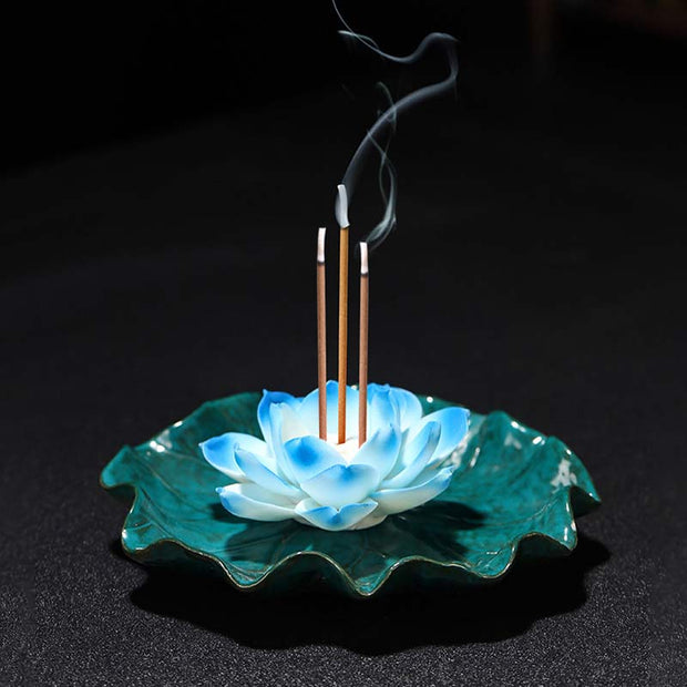 Buddha Stones Tibetan Lotus Blessing Incense Burner Decoration (Extra 30% Off | USE CODE: FS30) - 2 - image 2