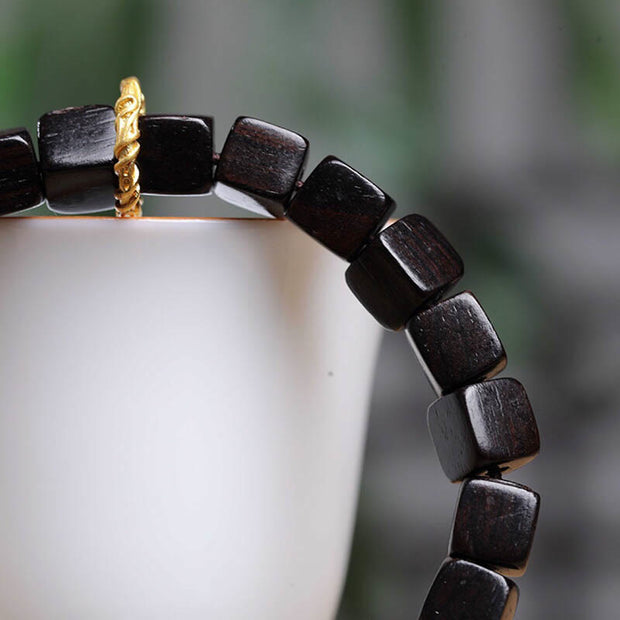 FREE Today: Gain Spiritual Power Tibetan Ebony Wood Square Beads Calm Bracelet