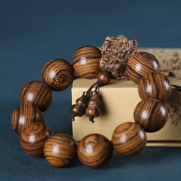 FREE Today: Maintain Healing Energy Rosewood Dragon Carved Protection Bracelet